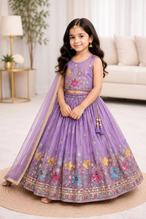PRESENTING NEW DESIGNER  LAHENGA Sindur Silk Kids manufacturer in Vadodara